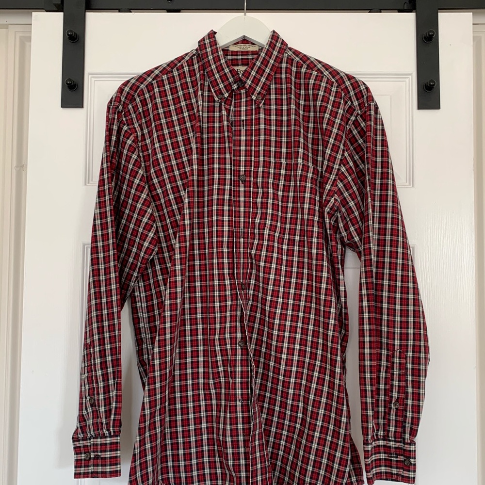 Men’s plaid dress shirt